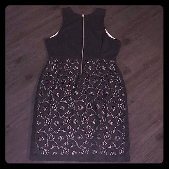 H&M Black Lace Dress, mixed media, back zipper, EUC - Picture 3 of 8